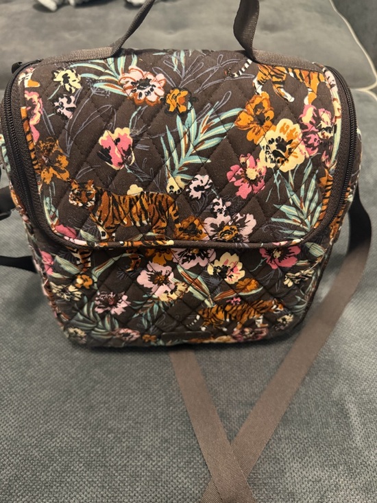 Handbags - Quilted Floral Tiger Crossbody Bag in Brown